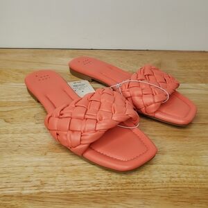 A New Day Women's Carissa Woven Slide Sandals Pink NWT